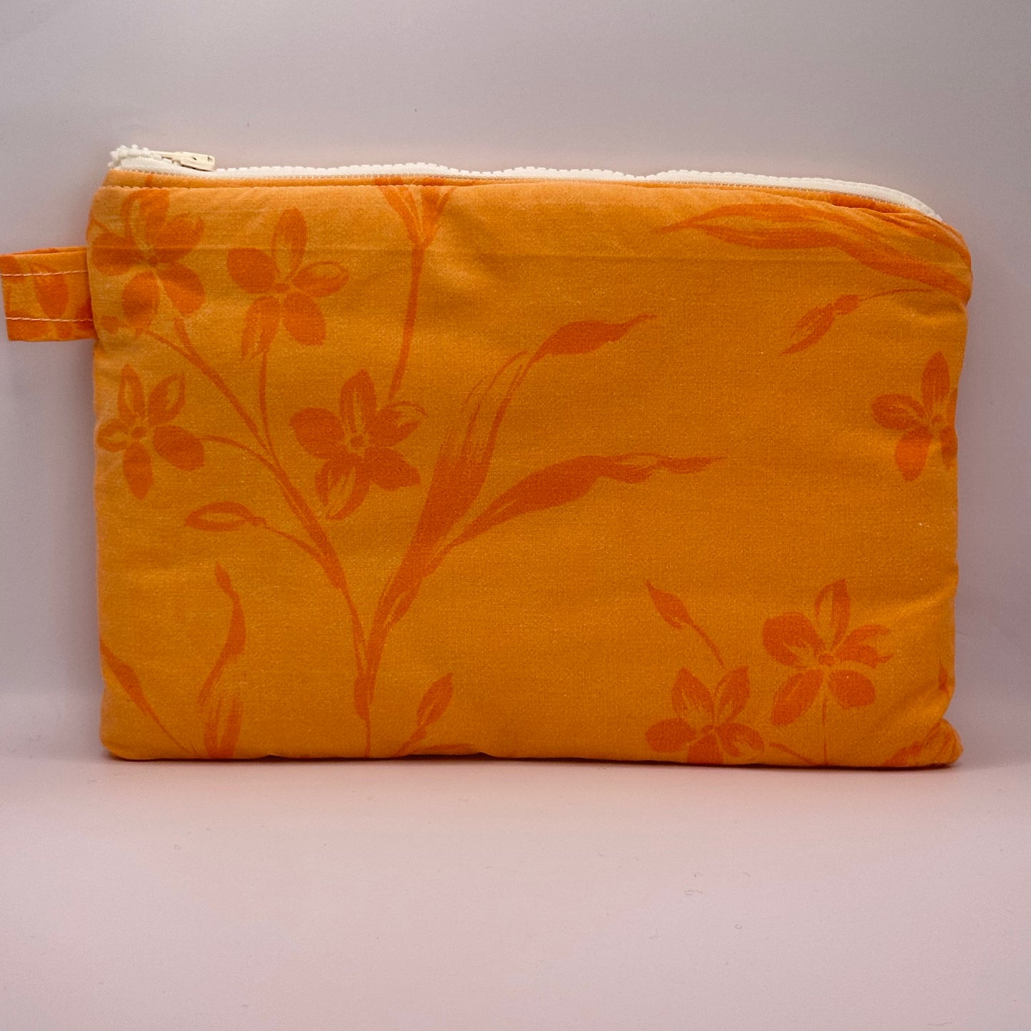 Grande Pochette Orange Fleurs