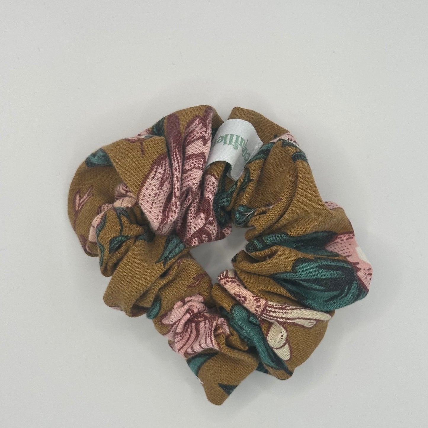 Chouchou Marron Fleurs