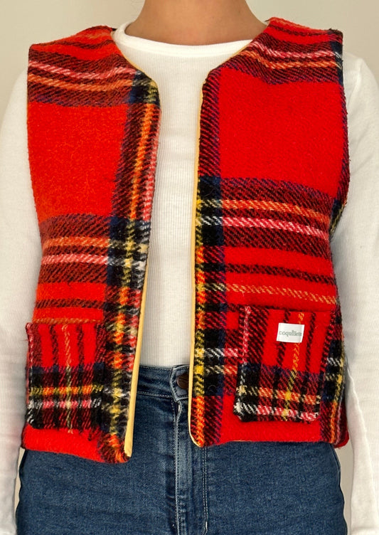 Gilet à Carreaux Rouge