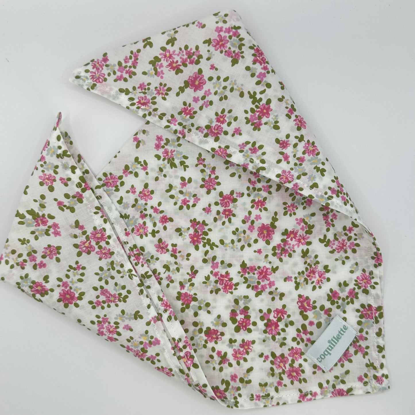 Petit Foulard Fleurs Rose