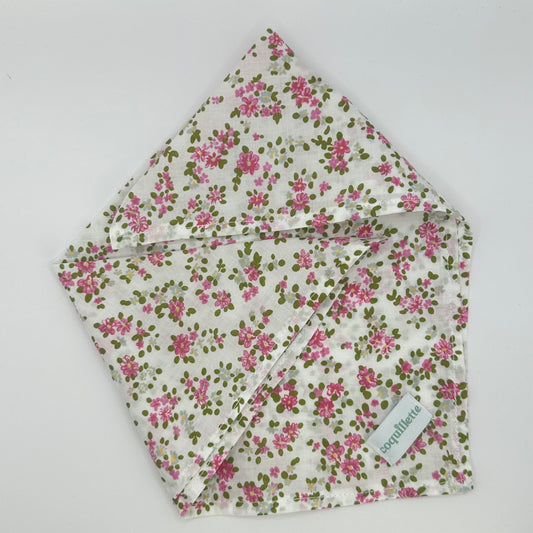 Petit Foulard Fleurs Rose