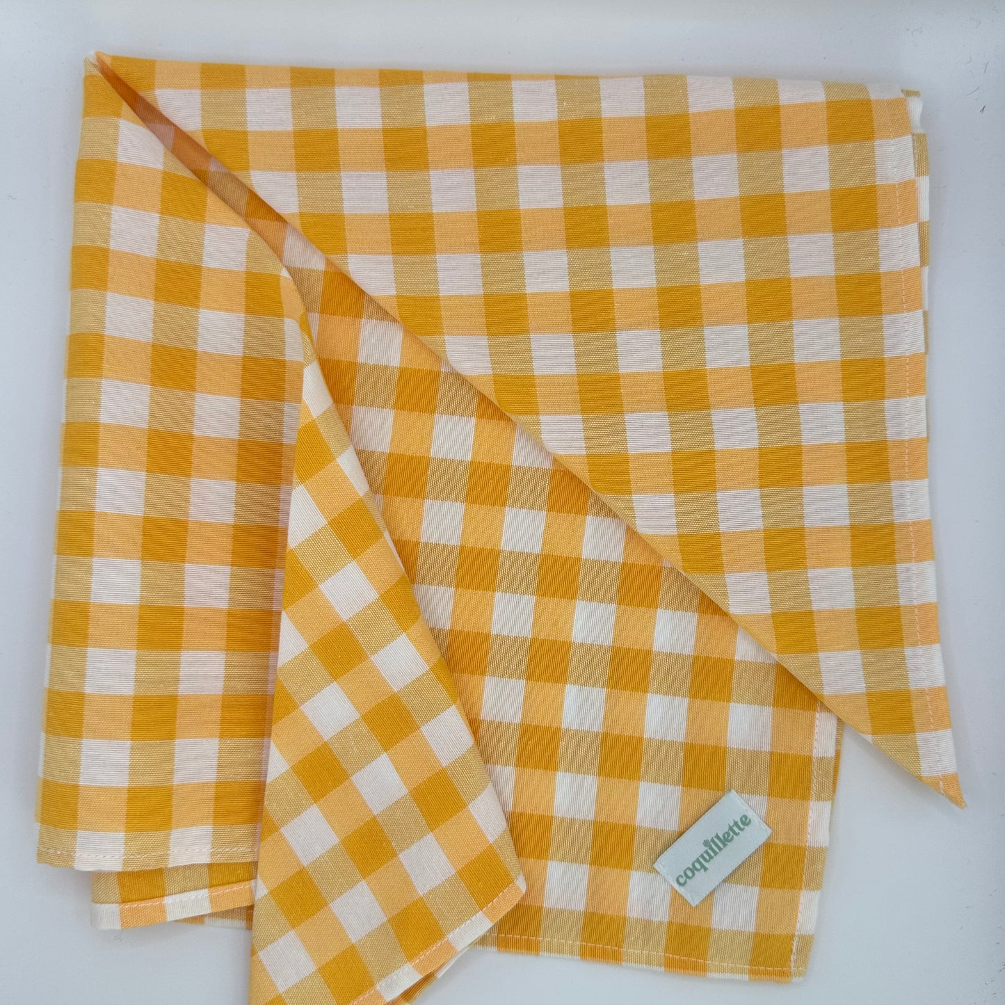 Grand Foulard Vichy Jaune