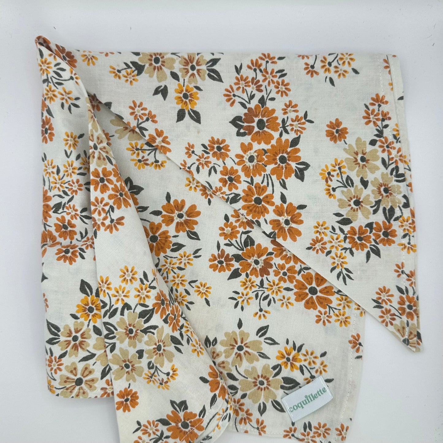 Grand Foulard Fleurs Marron