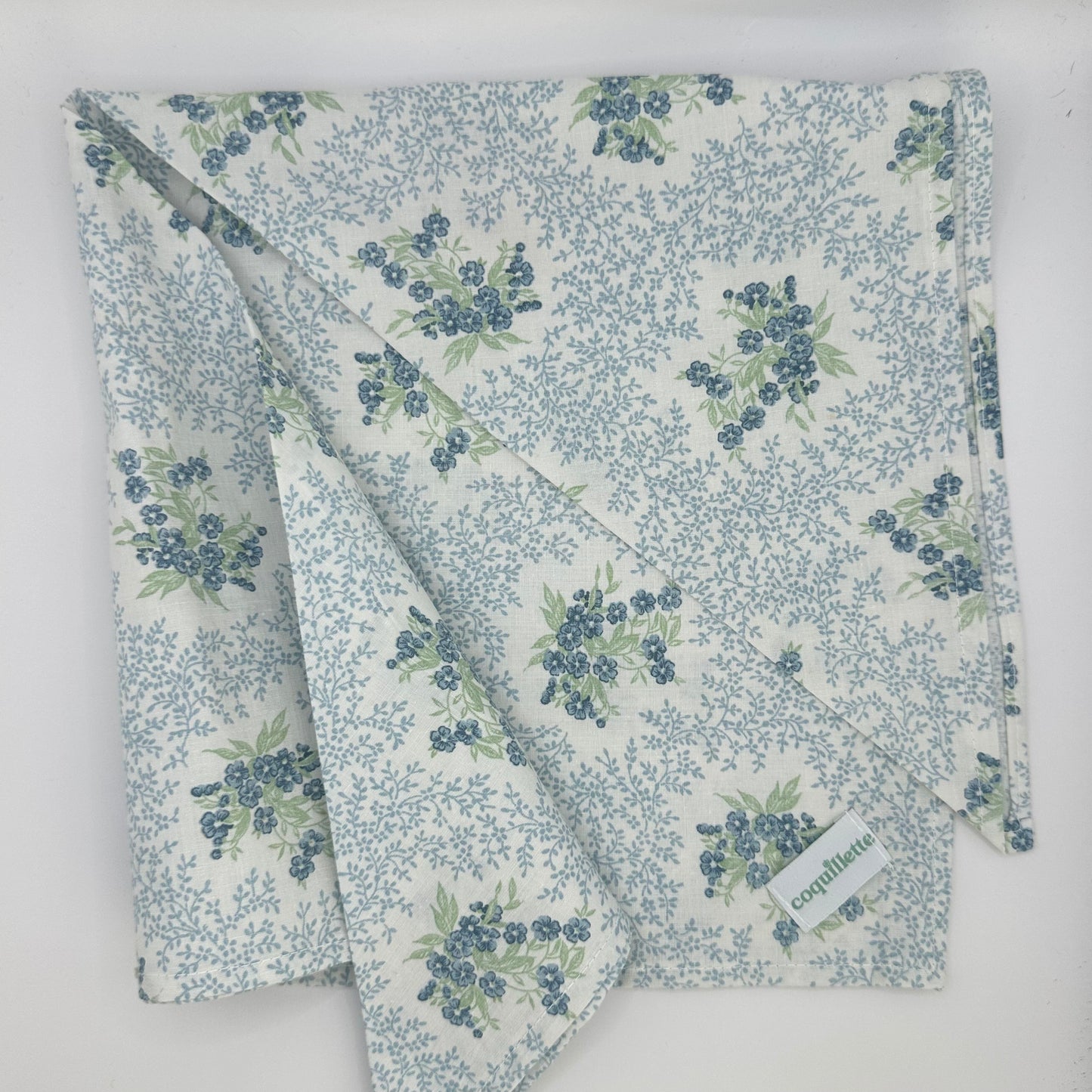 Grand Foulard Fleurs Bleu