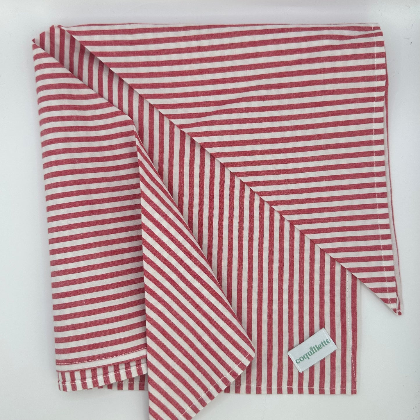 Grand Foulard Rayé Rouge