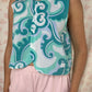 Haut Bouton Turquoise