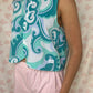 Haut Bouton Turquoise