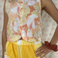 Haut Bouton Motifs Orange