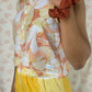Haut Bouton Motifs Orange