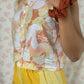 Haut Bouton Motifs Orange