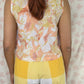 Haut Bouton Motifs Orange
