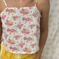 Top Fleurs Rose et Orange