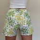 Short Fleurs Vert Jaune