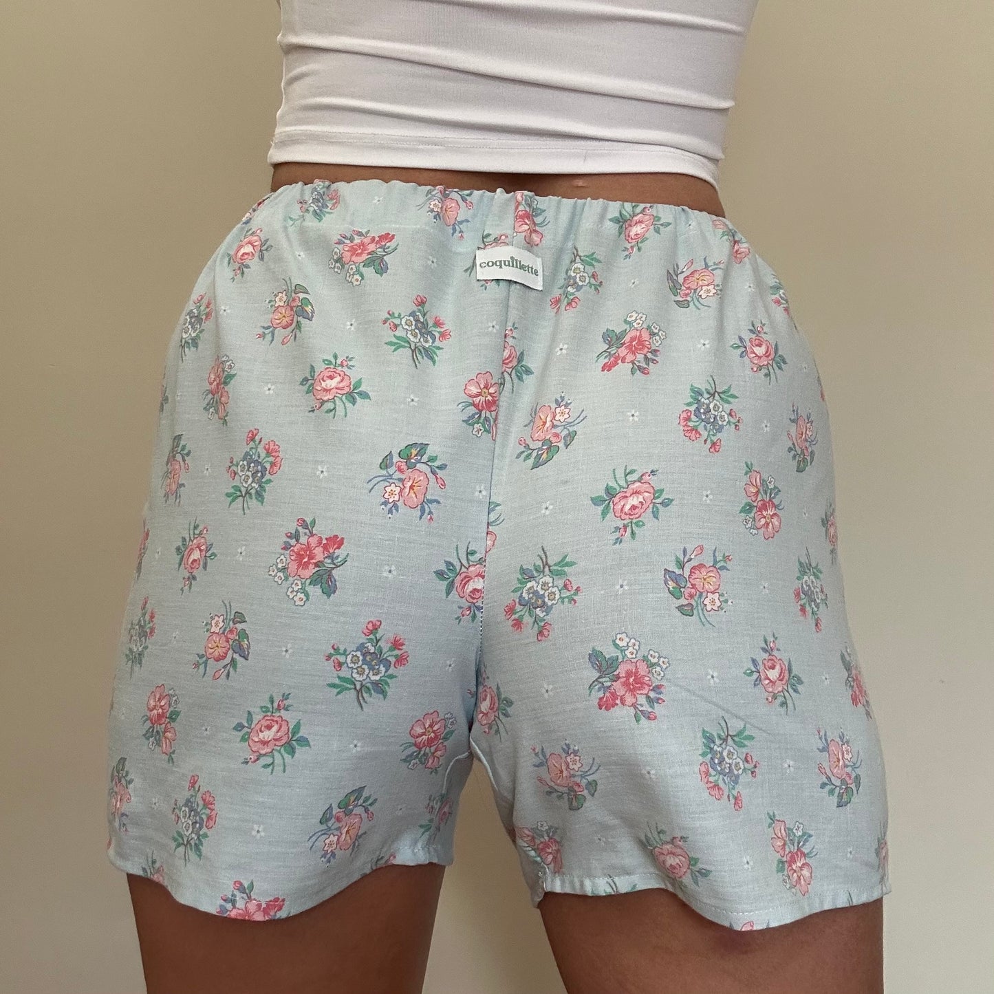 Short Bleu Fleurs