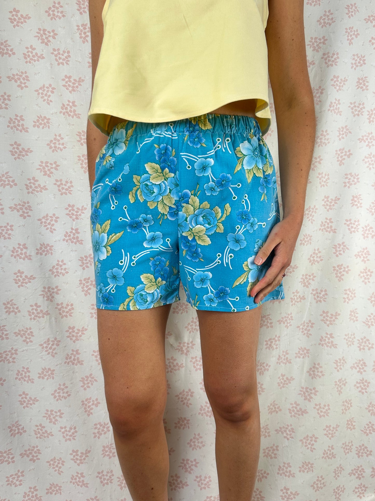 Short Fleurs Bleu