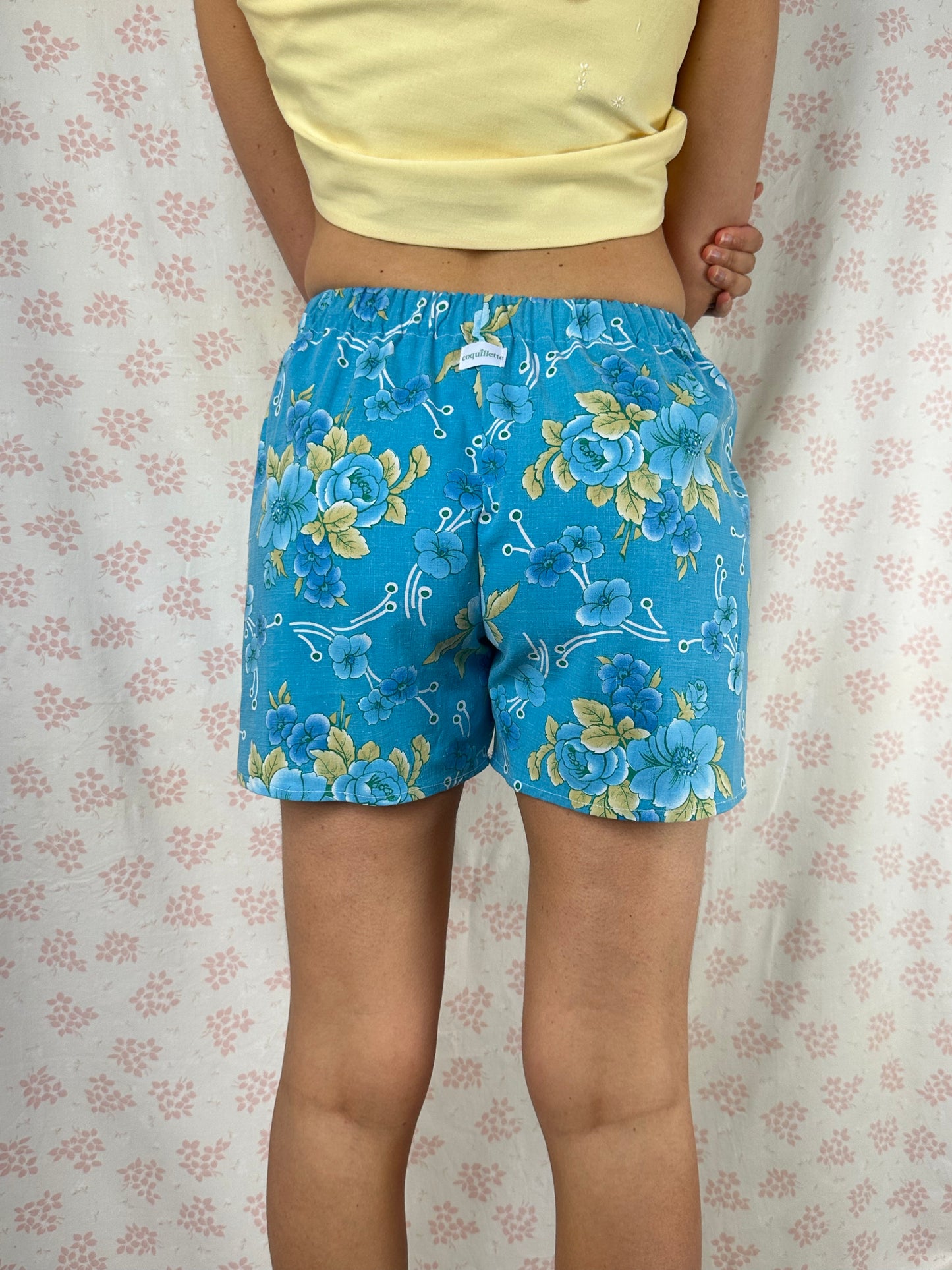 Short Fleurs Bleu