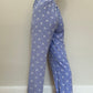 Pantalon Vichy Bleu Fleurs