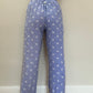 Pantalon Vichy Bleu Fleurs