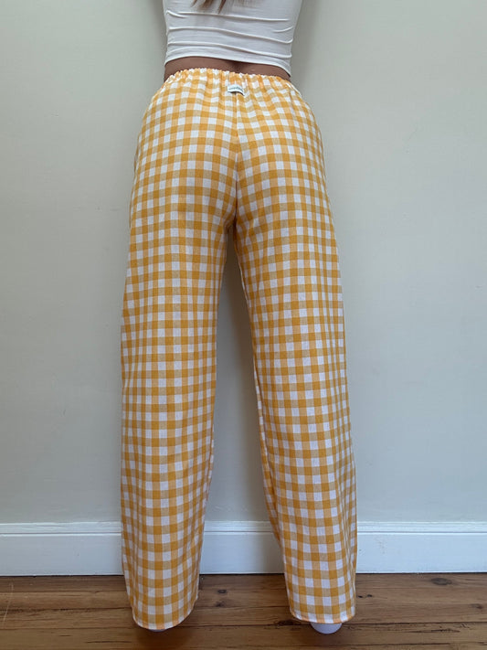 Pantalon Vichy Jaune