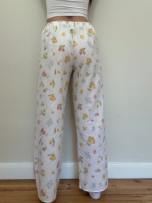 Pantalon Fleurs Jaune