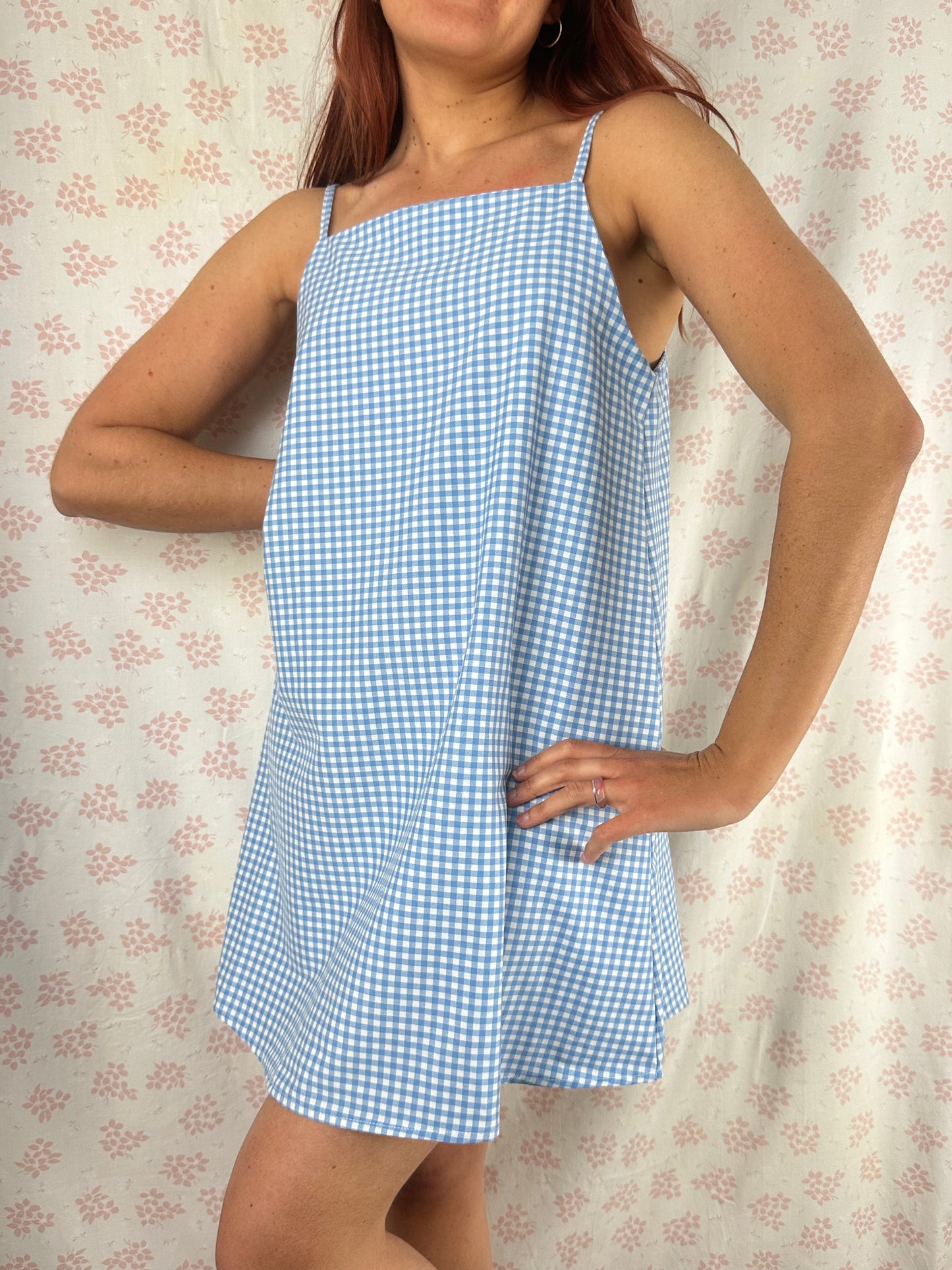 Robe Bretelle Vichy Bleu