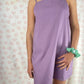 Robe Bretelle Uni Violet