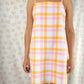 Robe Bretelle Carreaux Orange