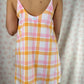Robe Bretelle Carreaux Orange