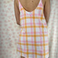 Robe Bretelle Carreaux Orange