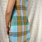 Robe Col Carreaux Bleu Marron