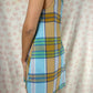 Robe Col Carreaux Bleu Marron