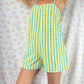 Combishort Vichy Jaune et Turquoise