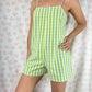 Combishort Vichy Jaune et Turquoise