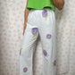 Pantalon Blanc Fleurs Lila