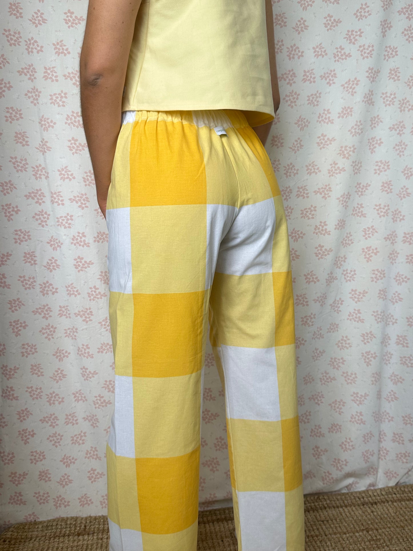 Pantalon Carreaux Jaune