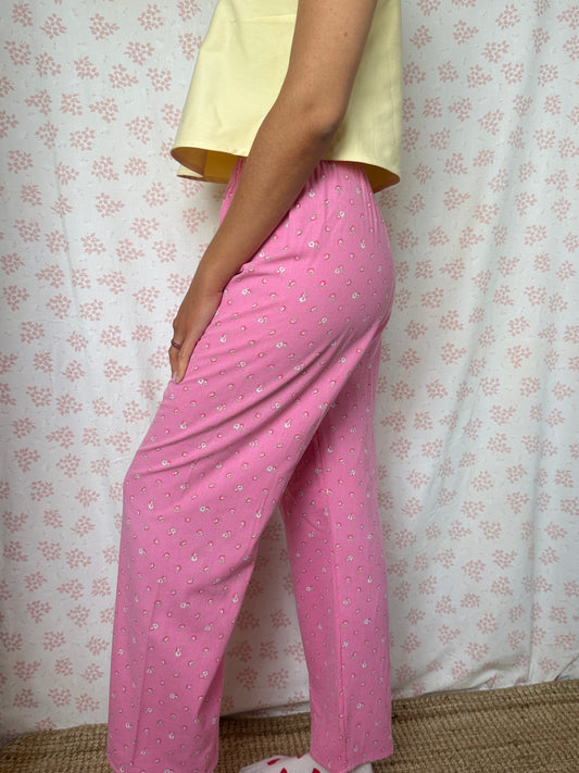 Pantalon Rose Petites Fleurs