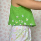 Top Vert à Fleurs