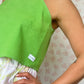 Top Vert à Fleurs