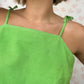 Top Vert à Fleurs