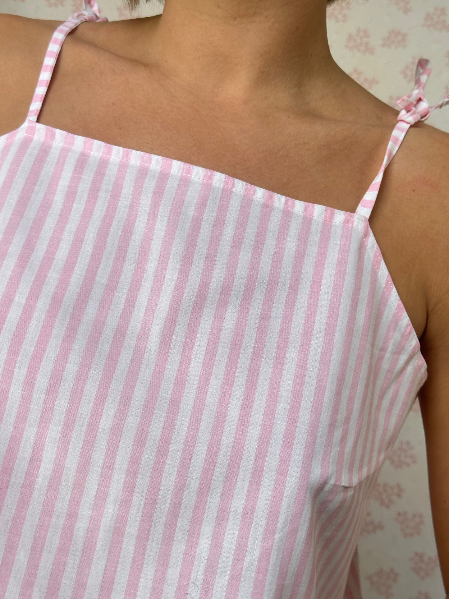 Top Rayé Rose et Blanc