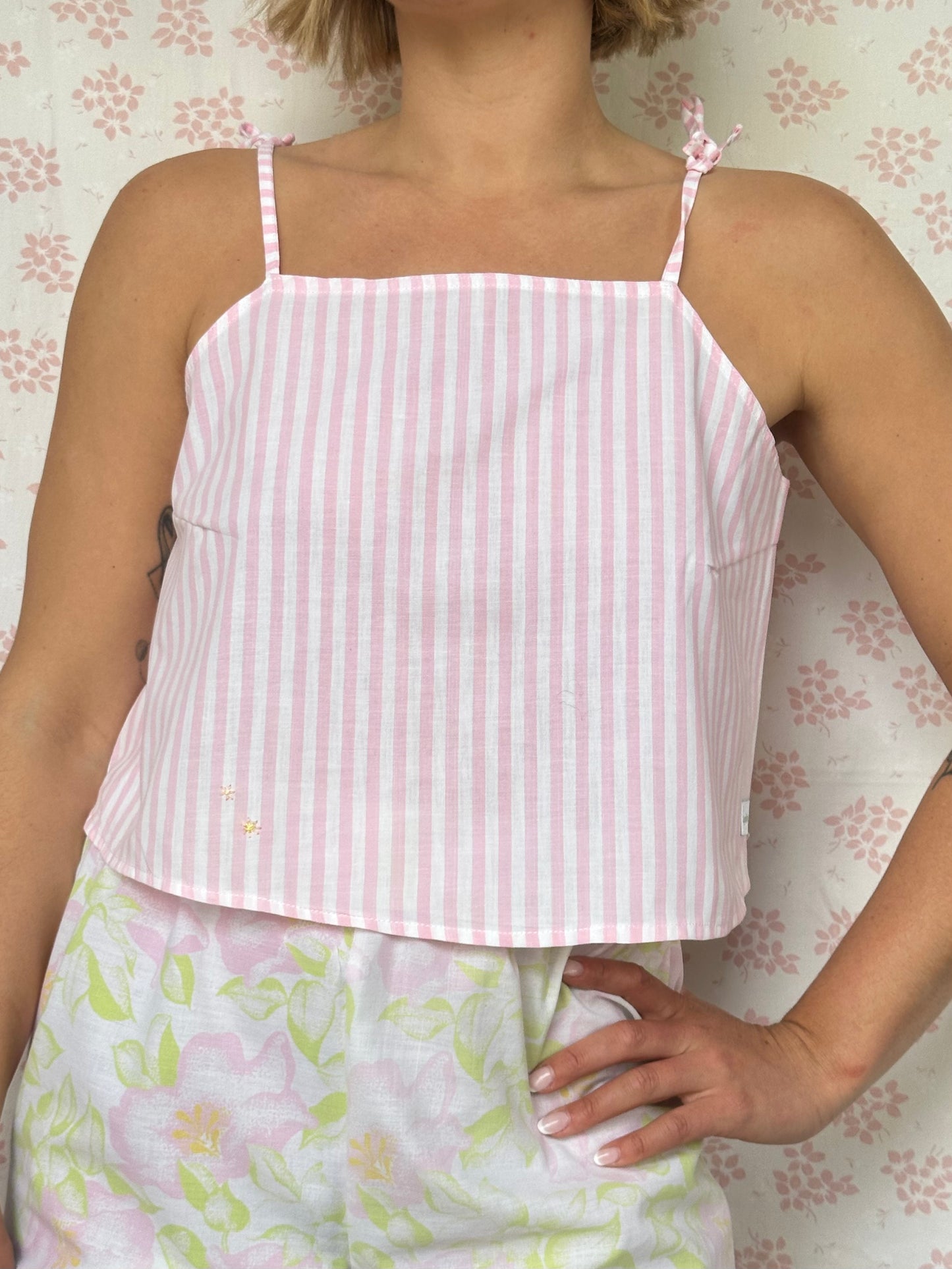 Top Rayé Rose et Blanc