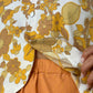 Haut Bouton Fleurs Marron et Jaune