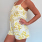 Combishort Jaune Fleurs