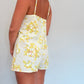 Combishort Jaune Fleurs