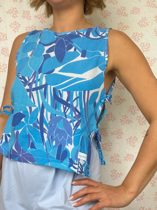 Haut Noeud Motif Bleu
