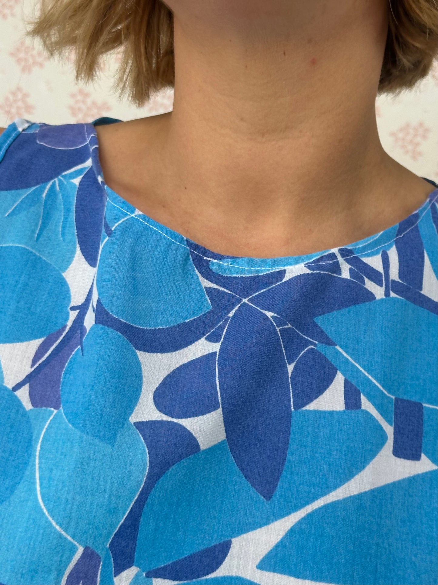 Haut Noeud Motif Bleu
