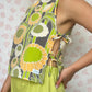 Haut Noeud Fleurs Vert et Orange