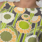 Haut Noeud Fleurs Vert et Orange