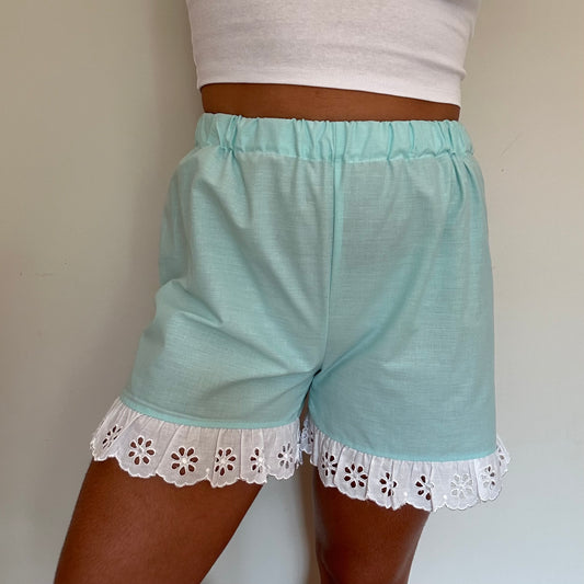 Short Turquoise Dentelle