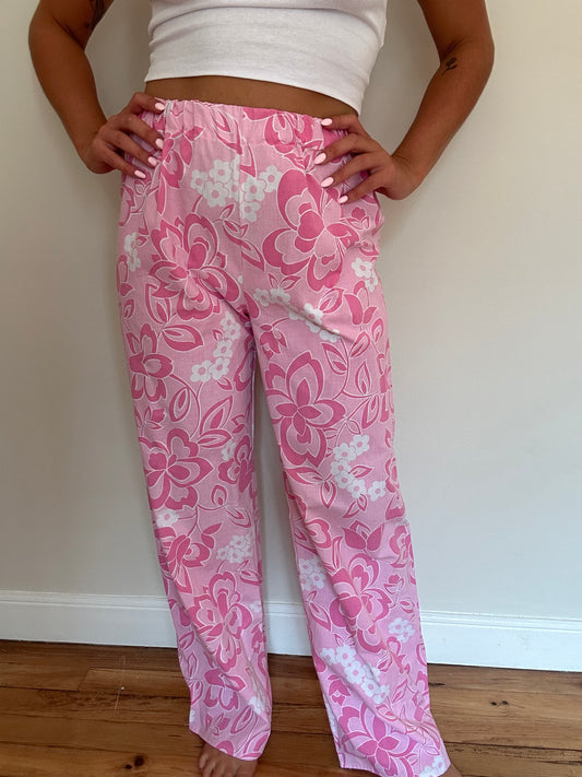 Pantalon Rose Fleurs